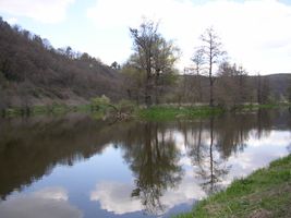 Vltava 8-Sázava 1 nad soutokem v Pikovicích 21.4.04 (1).JPG